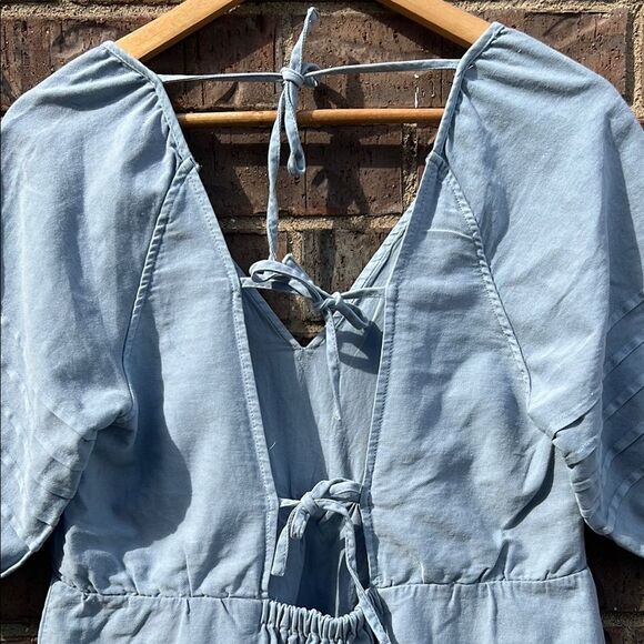 7 Seven for All Mankind Women's Light Blue V-Neck Dress M - Picture 9 of 16